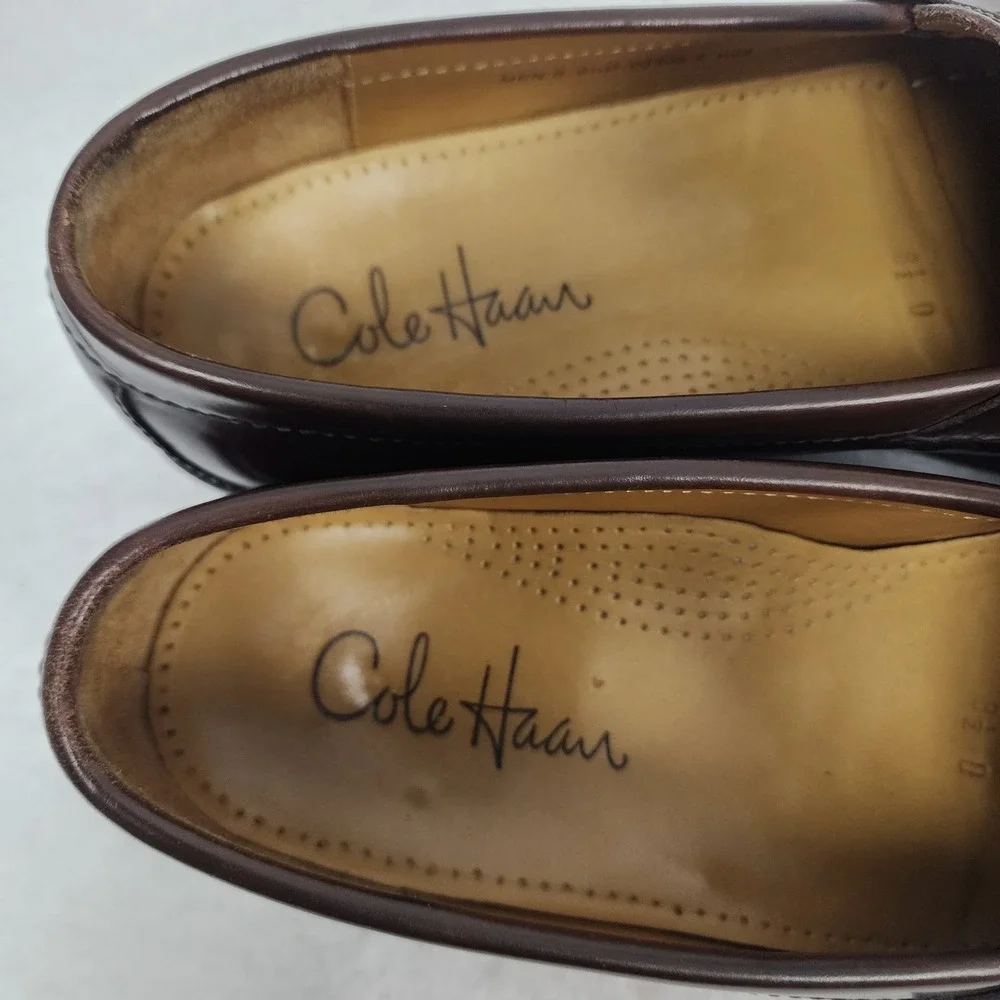 Cole Haan Pinch 03508 Mens US 8.5 D Loafers Brown Leather Tassel Slip On Shoes
